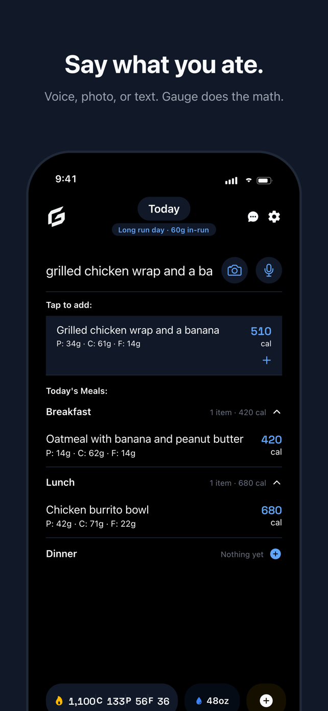 Gauge natural-language food logging