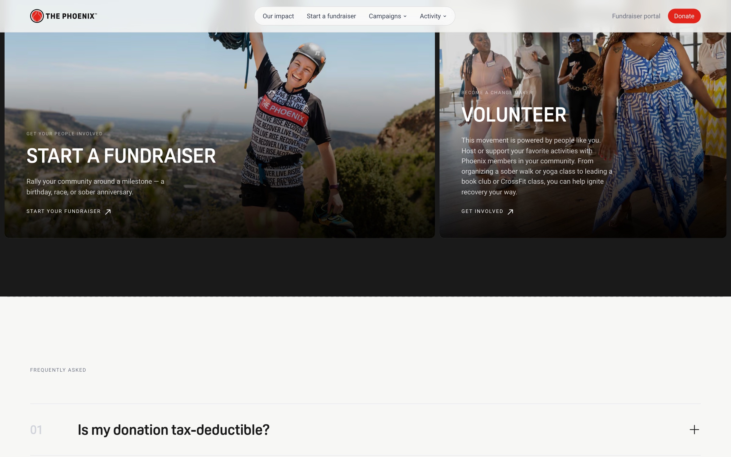 Phoenix fundraisers and volunteering