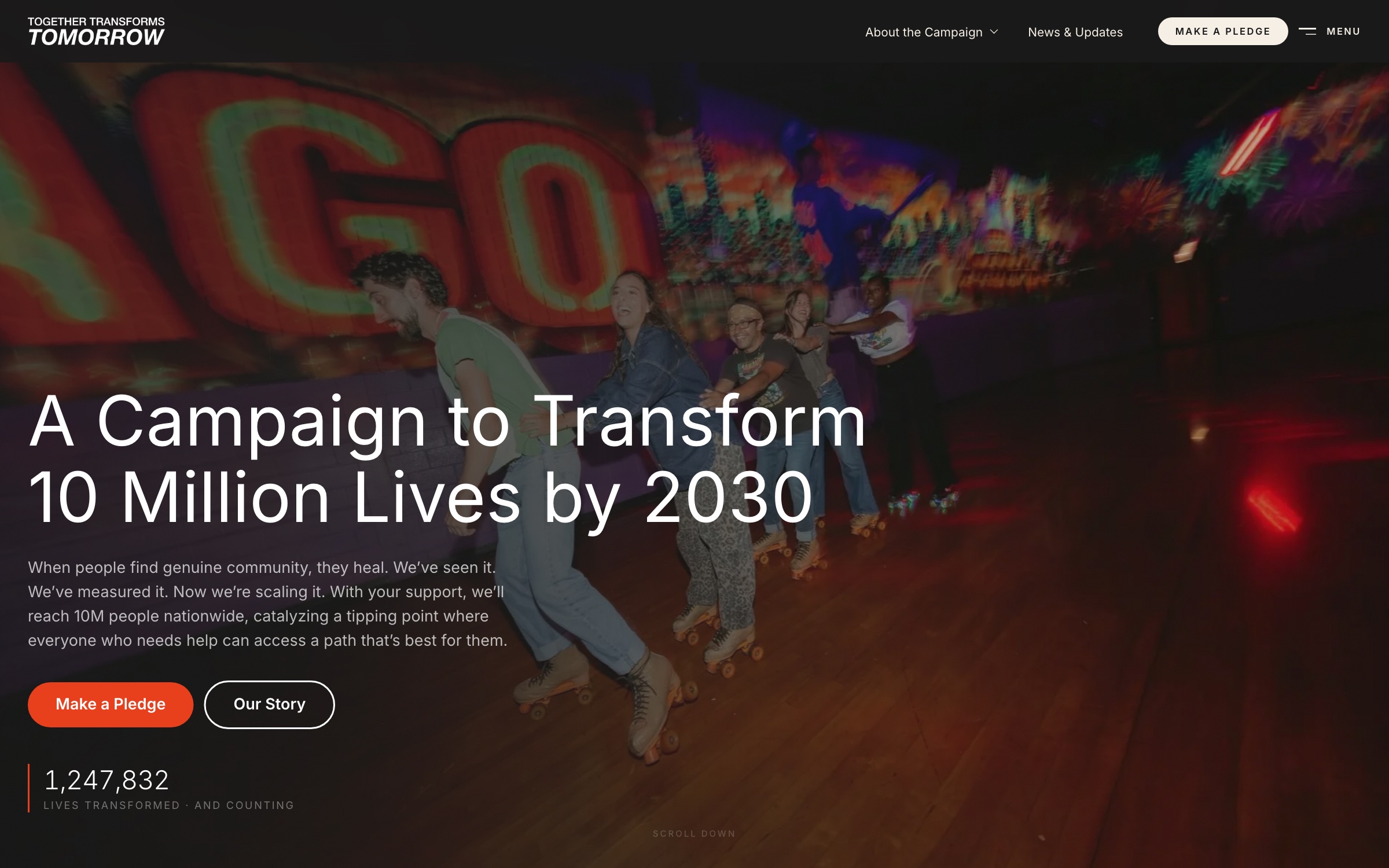 Together Transforms Tomorrow homepage