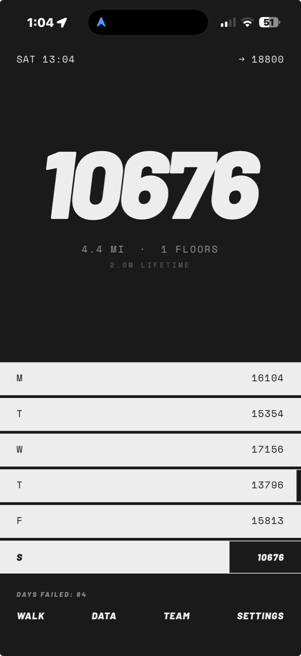 STEPPPS home screen — the number