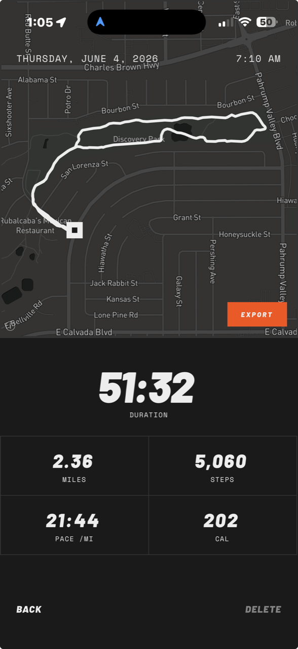 STEPPPS walk map with route and stats